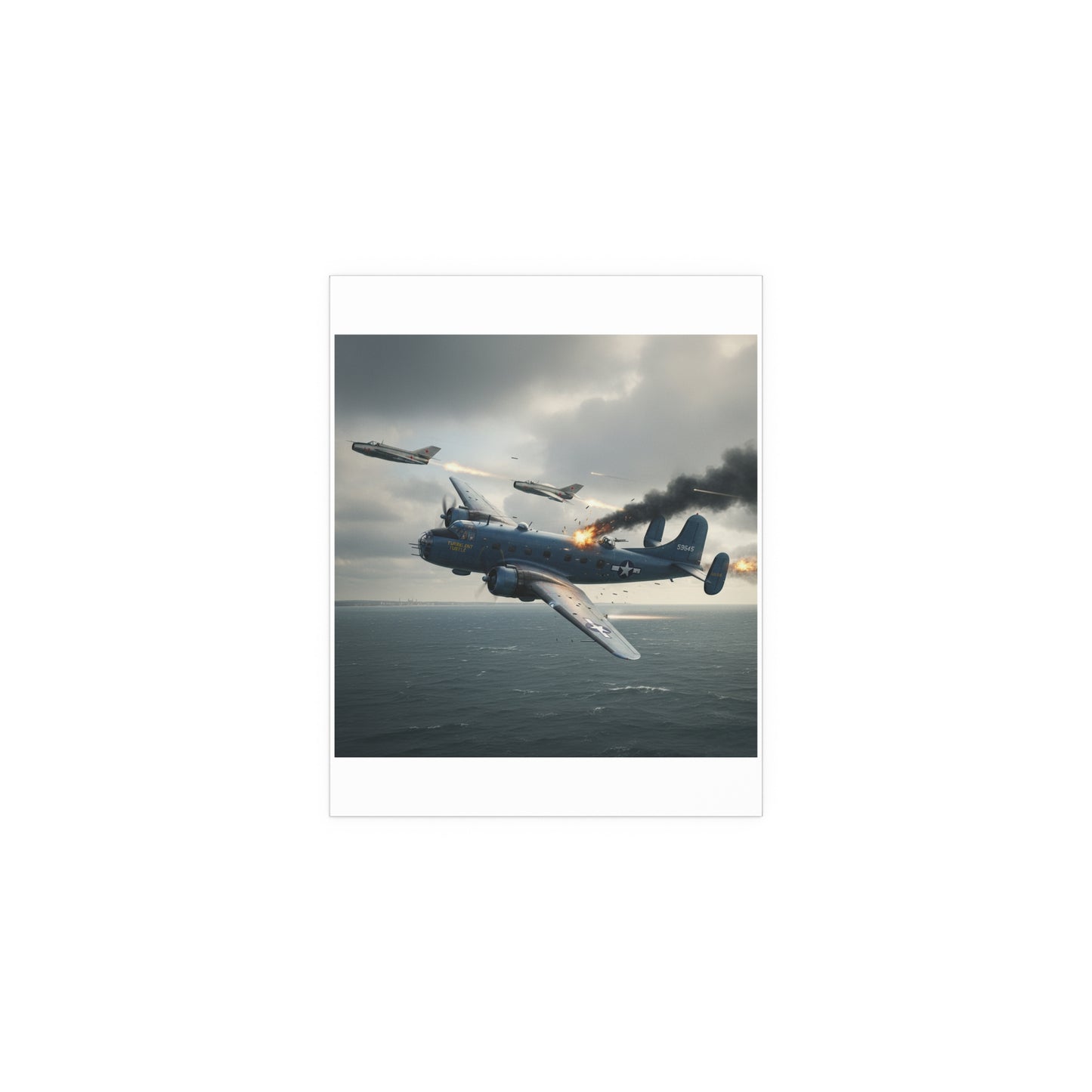 Indoor and Outdoor Silk Posters - April 8, 1950, Baltic Sea - Latvia Soviet fighters shot down a U.S. Navy PB4Y-2 - Liberator - Cold War