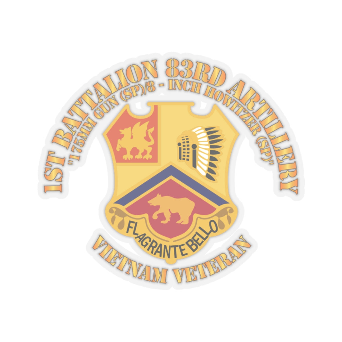 Kiss-Cut Stickers - 1st Bn 83rd Artillery - Vietnam Veteran