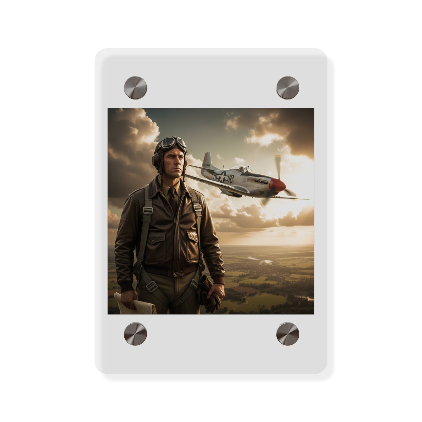 Acrylic Wall Art Panel - Army Air Corps Pilot