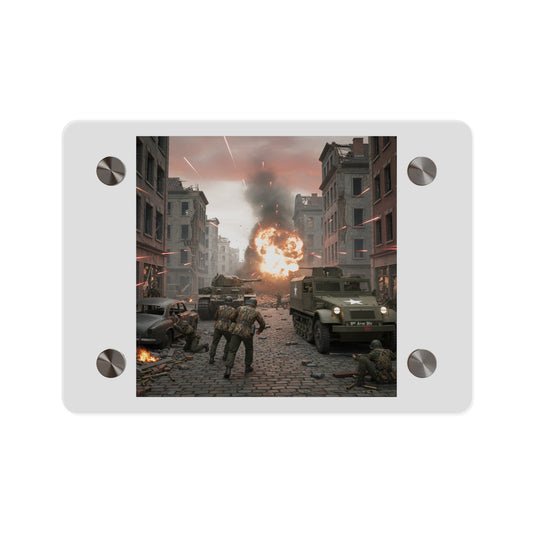 Acrylic Wall Art Panel - M3A1 - 9th Armor Division Attack - WWII