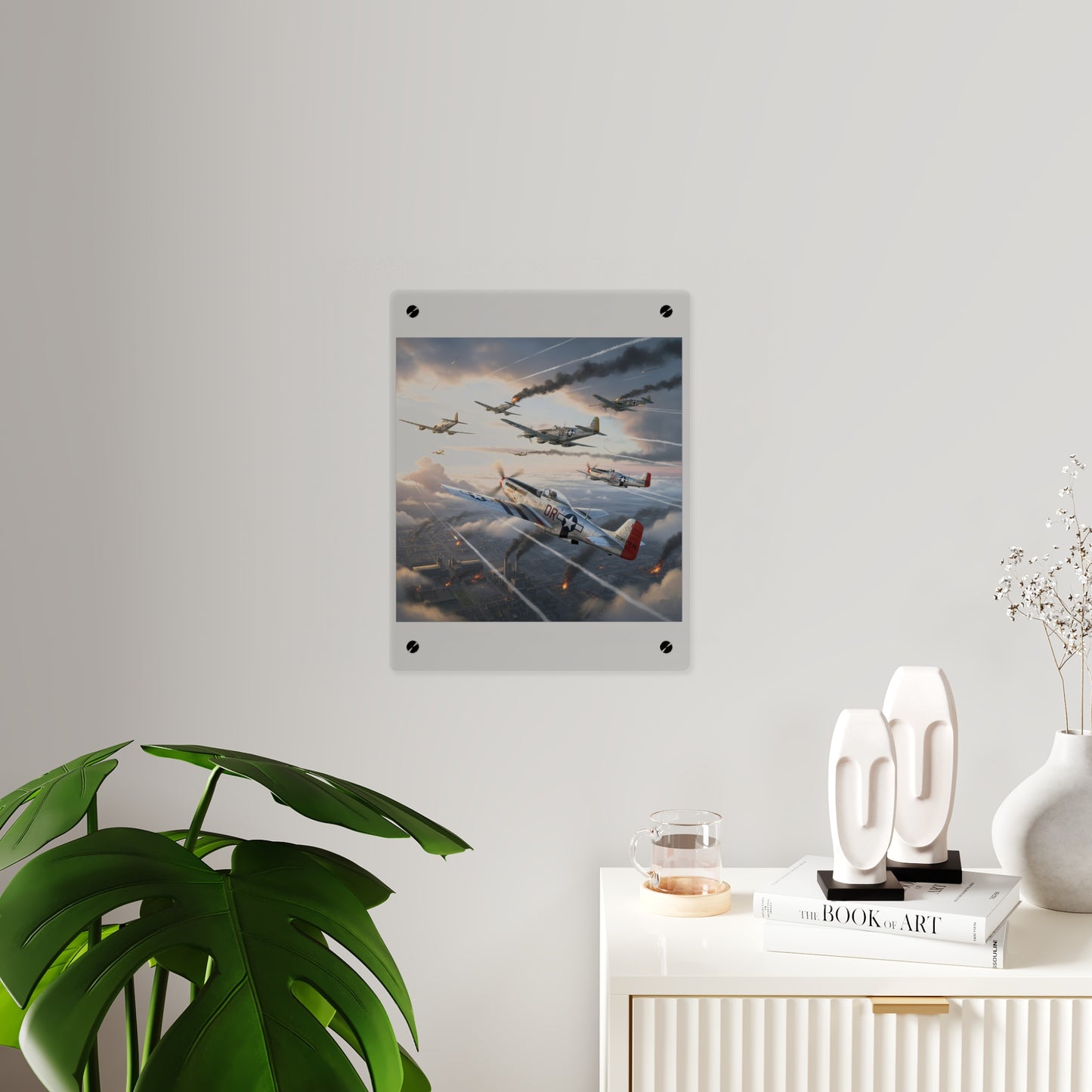 Acrylic Wall Art Panel - Red Tails in Action