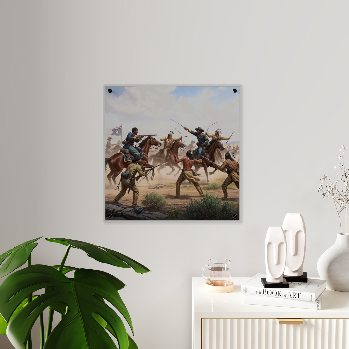 Acrylic Wall Art Panel - 9th Cavalry Regiment fighting Native Americans during the Indian Wars