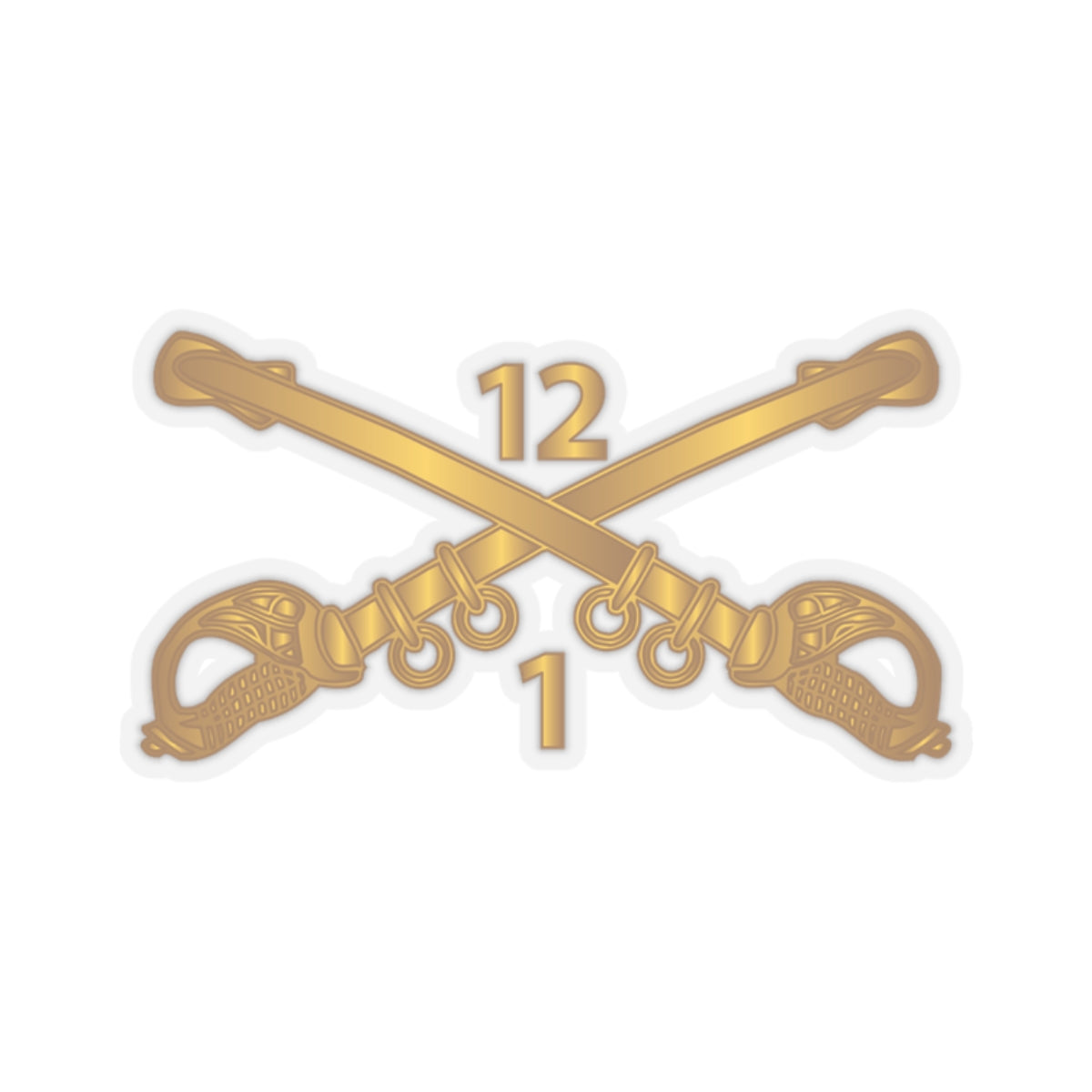 Kiss-Cut Stickers - 1st Battalion - 12th Cavalry Branch wo Txt