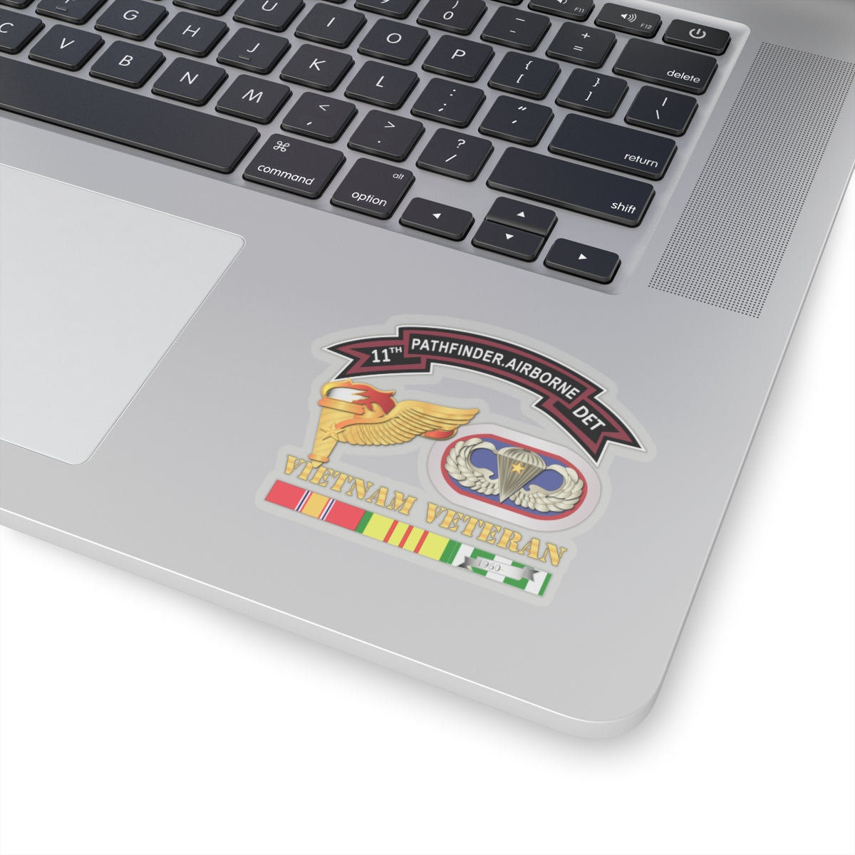 Kiss-Cut Stickers - 11th Pathfinder Det - VN Vet w Abn Badge Cbt Star PathFinder