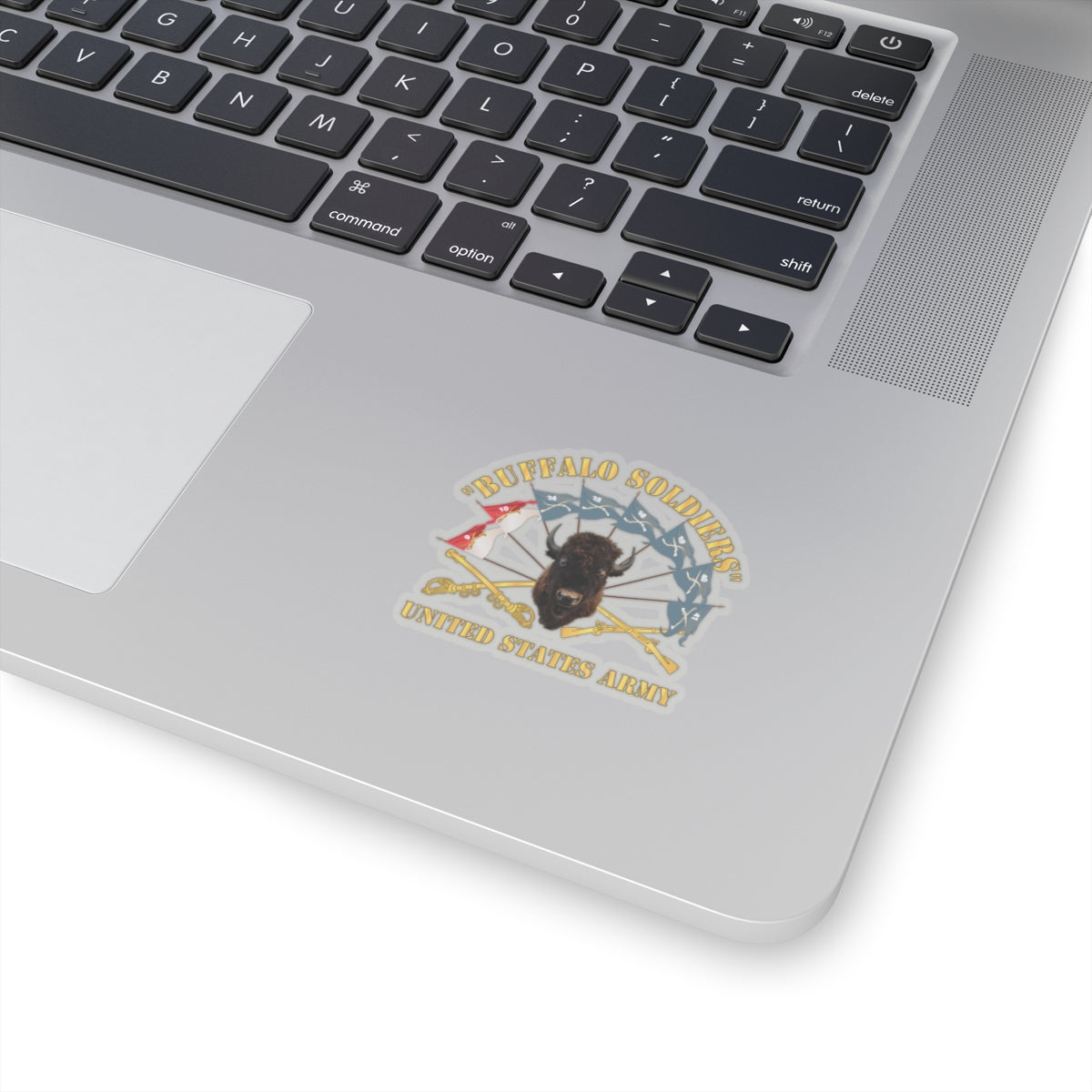 Kiss-Cut Stickers - Buffalo Soldiers - Infantry - Cavalry Guidons w Buffalo Head - US Army X 300