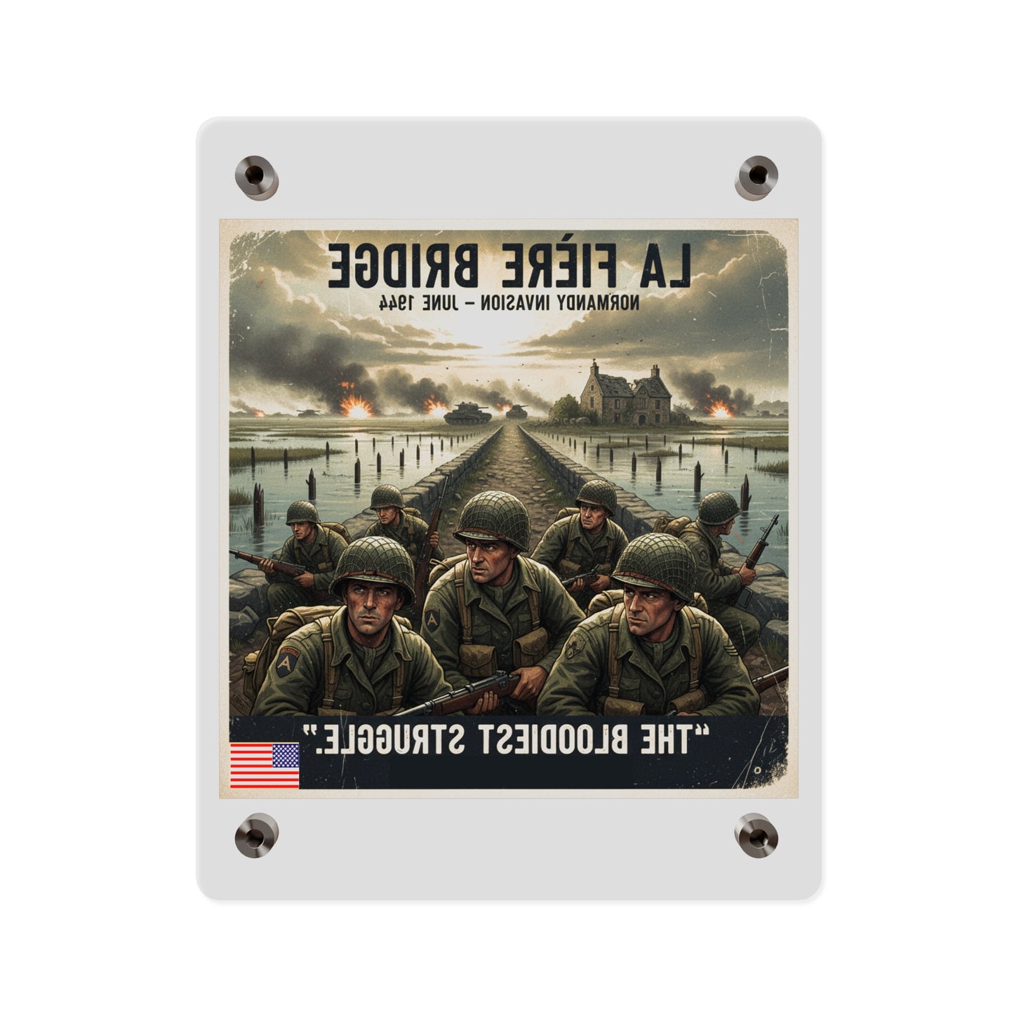 Acrylic Wall Art Panel - 82nd Airborne at the La Fière Bridge