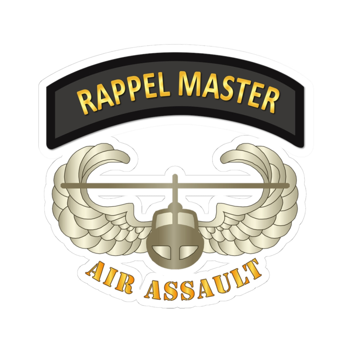 Kiss-Cut Stickers - Rappel Master Tab w Air Assault Badge