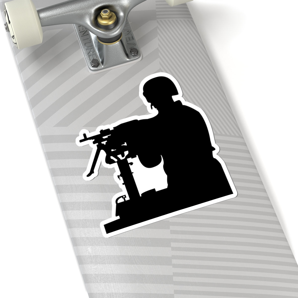 Kiss-Cut Stickers - Army - Soldier - MG Vehicle Mounted - Silhouette X 300