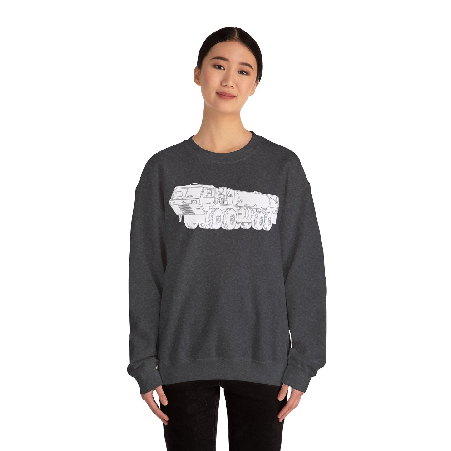 Crewneck Sweatshirt - Vehicle - Fuel Truck - Front Left Oblique X 300