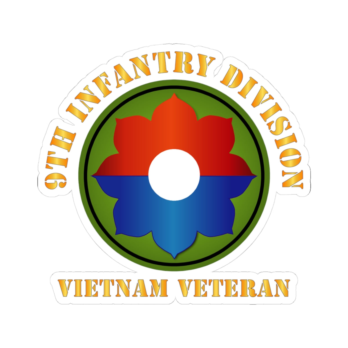 Kiss-Cut Stickers - 9th Infantry Div - Vietnam Veteran V1