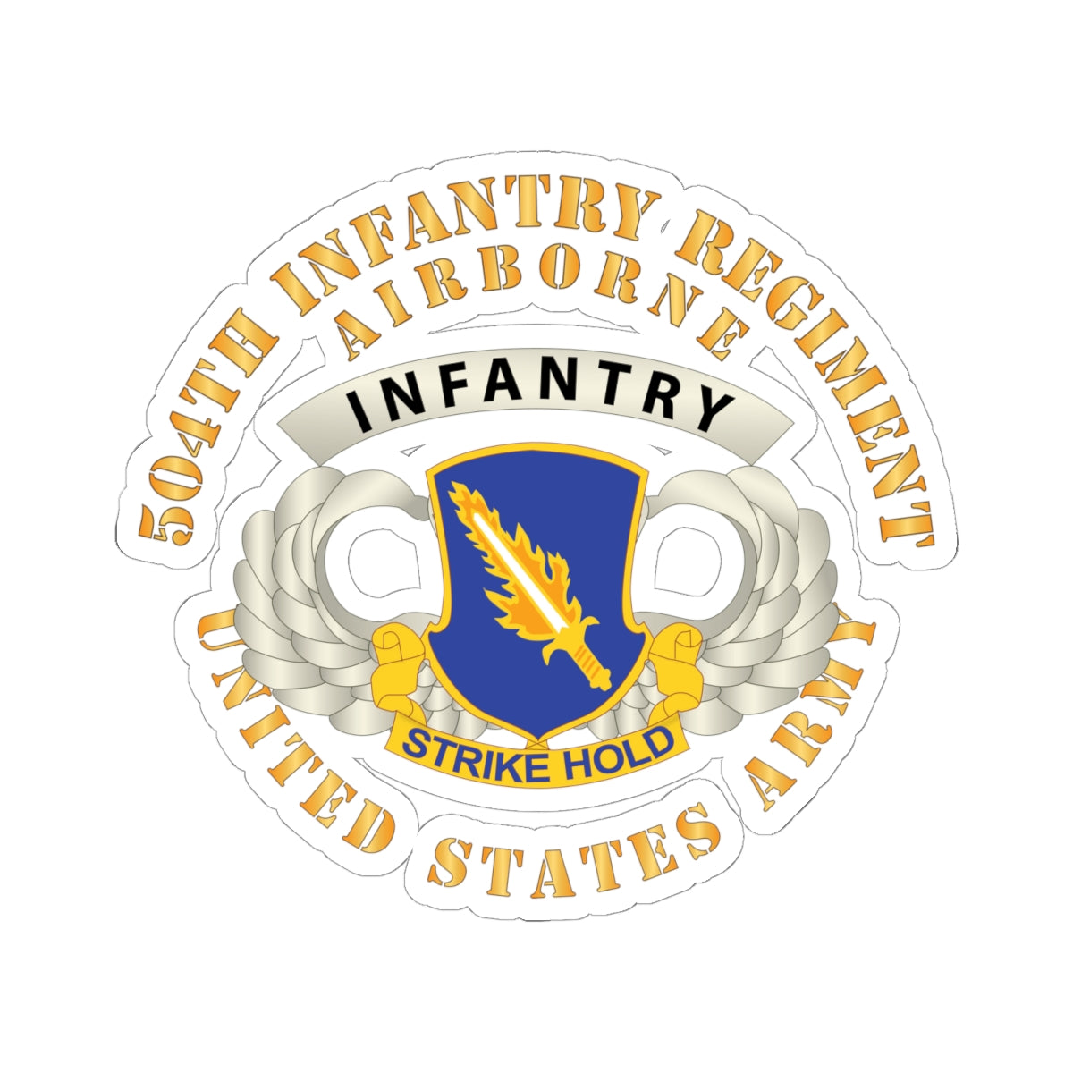 Kiss-Cut Stickers - Airborne Badge - 504th Infantry Regiment wo DS X 300