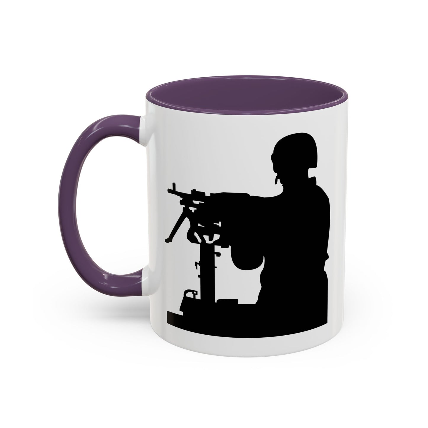 Accent Coffee Mug (11oz & 15oz) - Army - Soldier - MG Vehicle Mounted - Silhouette X 300