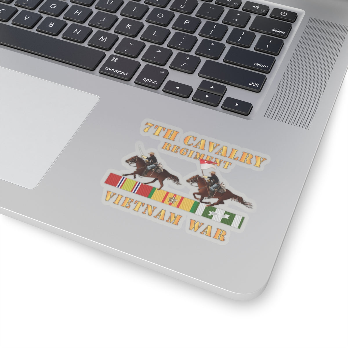 Kiss-Cut Stickers - 7th Cavalry Regiment - Vietnam War wt 2 Cav Riders and VN SVC X300