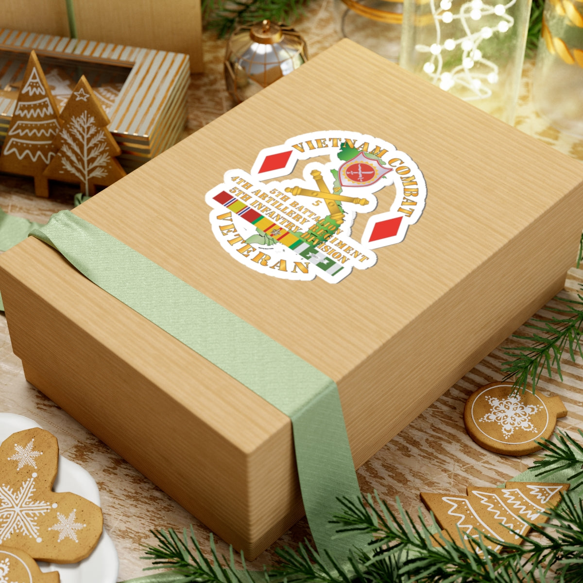 Kiss-Cut Stickers - Vietnam Combat Vet - 5th Bn 4th Artillery - 5th Inf Div