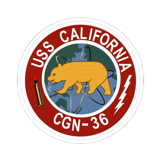 Kiss-Cut Stickers - Navy - USS California (CGN-36) wo Txt