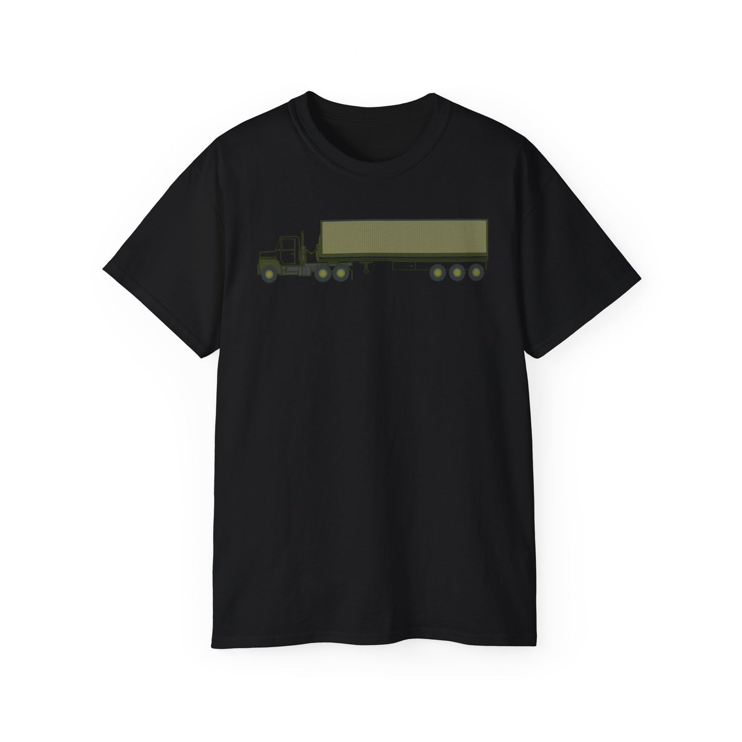 Unisex Ultra Cotton Tee - Vehicle - M915 Tractor with M872 - 40 Ft Container - Side X 300