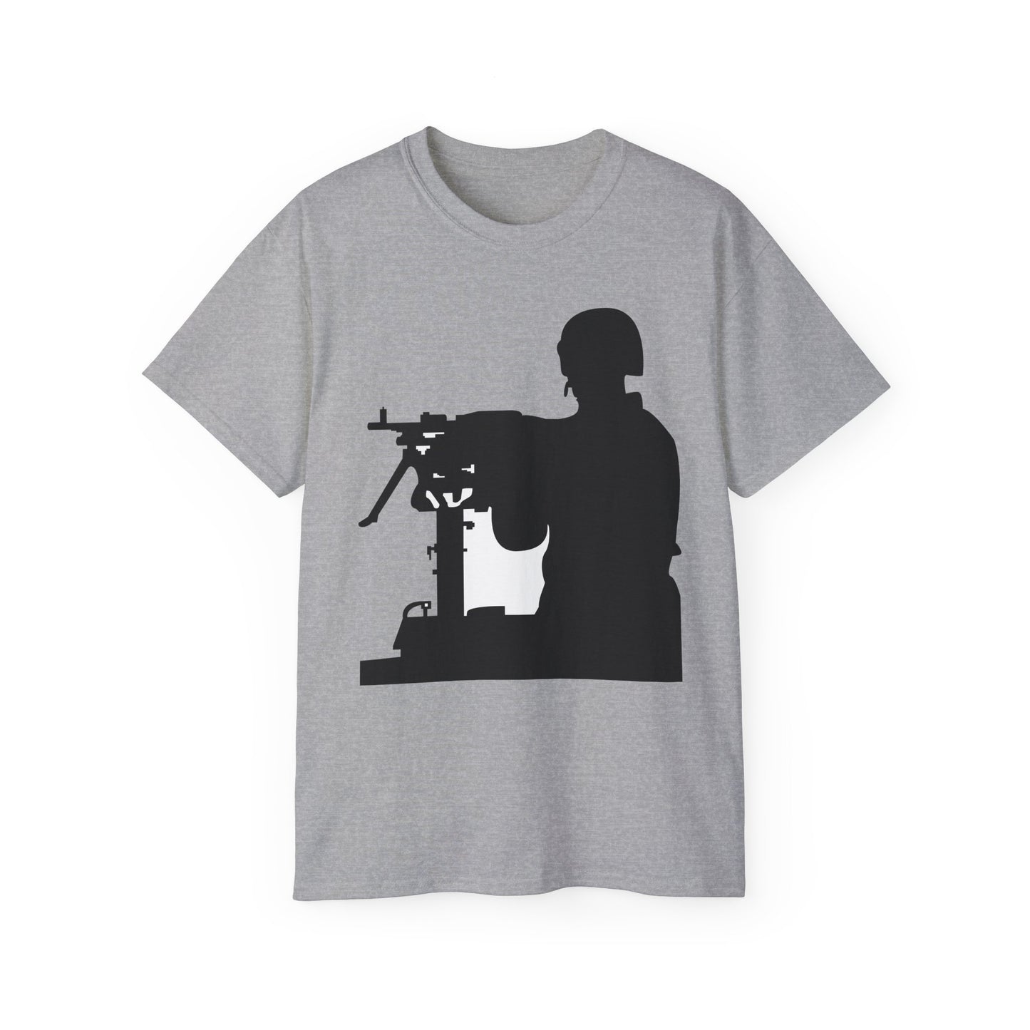 Unisex Ultra Cotton Tee - Army - Soldier - MG Vehicle Mounted - Silhouette X 300