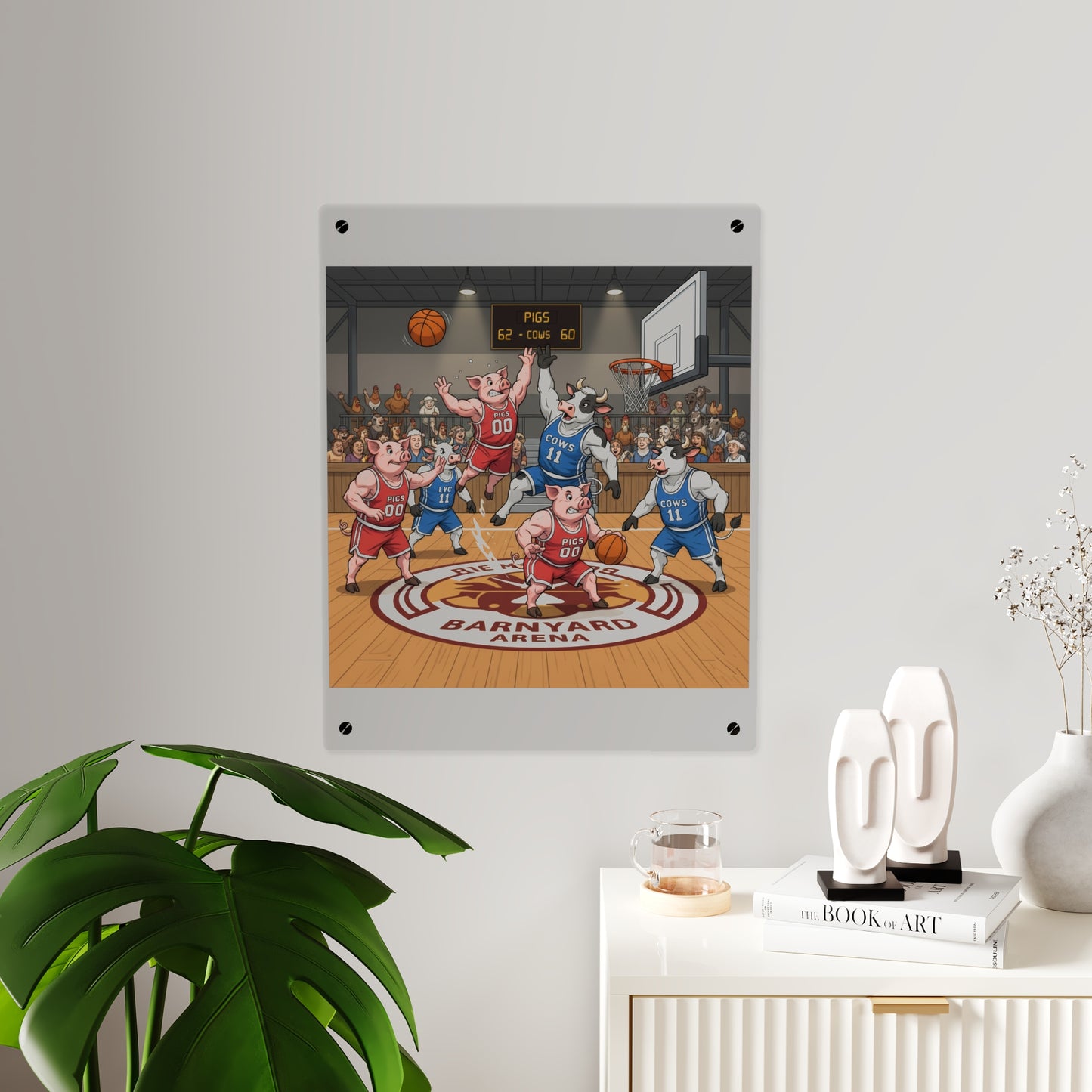 Acrylic Wall Art Panel - Pigs vs Cows