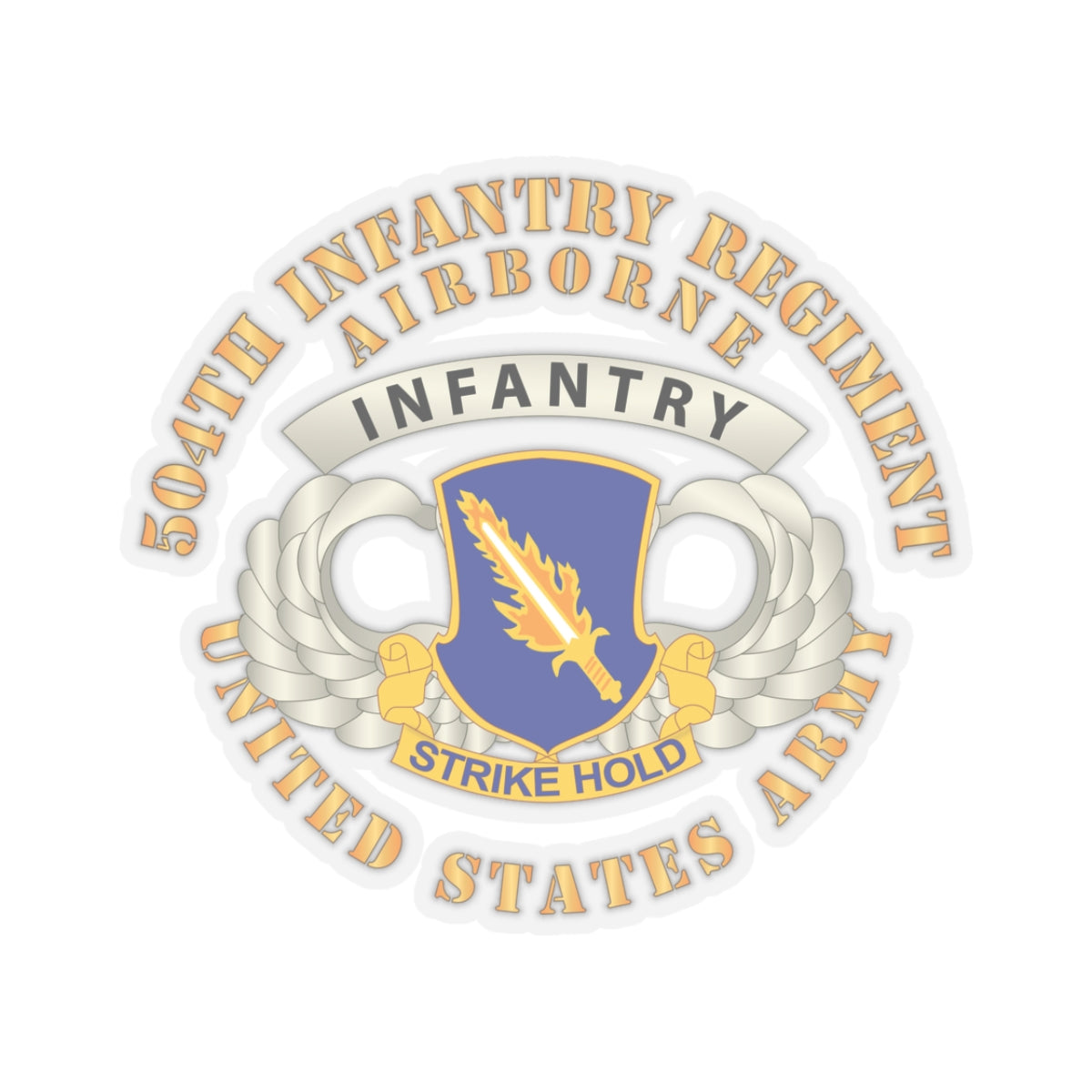 Kiss-Cut Stickers - Airborne Badge - 504th Infantry Regiment wo DS X 300