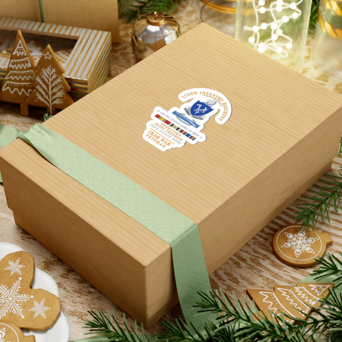 Kiss-Cut Stickers - 179th Infantry Regiment - Tomahawks - Iraq Surge 2008 w CIB - OIF - IRAQ SVC X 300