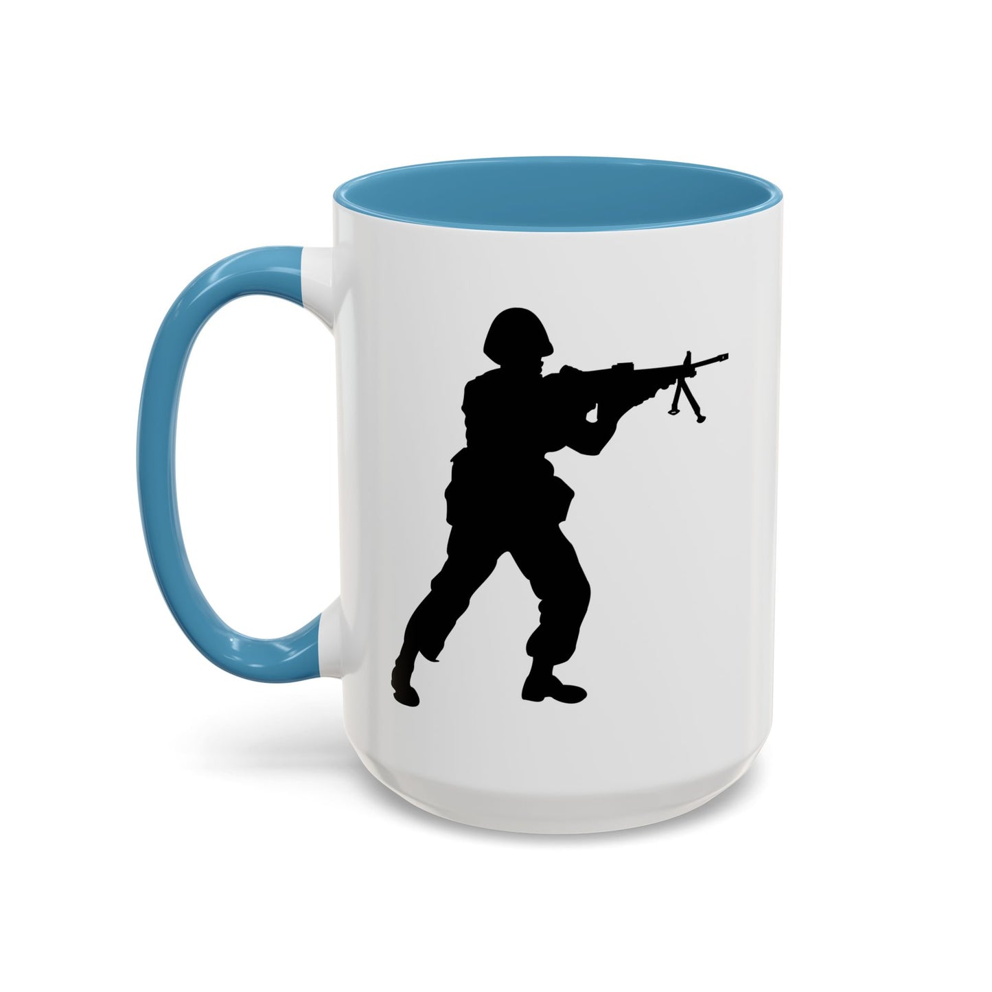 Accent Coffee Mug (11oz & 15oz) - Army - Soldier - MG Assault - Silhouette X 300