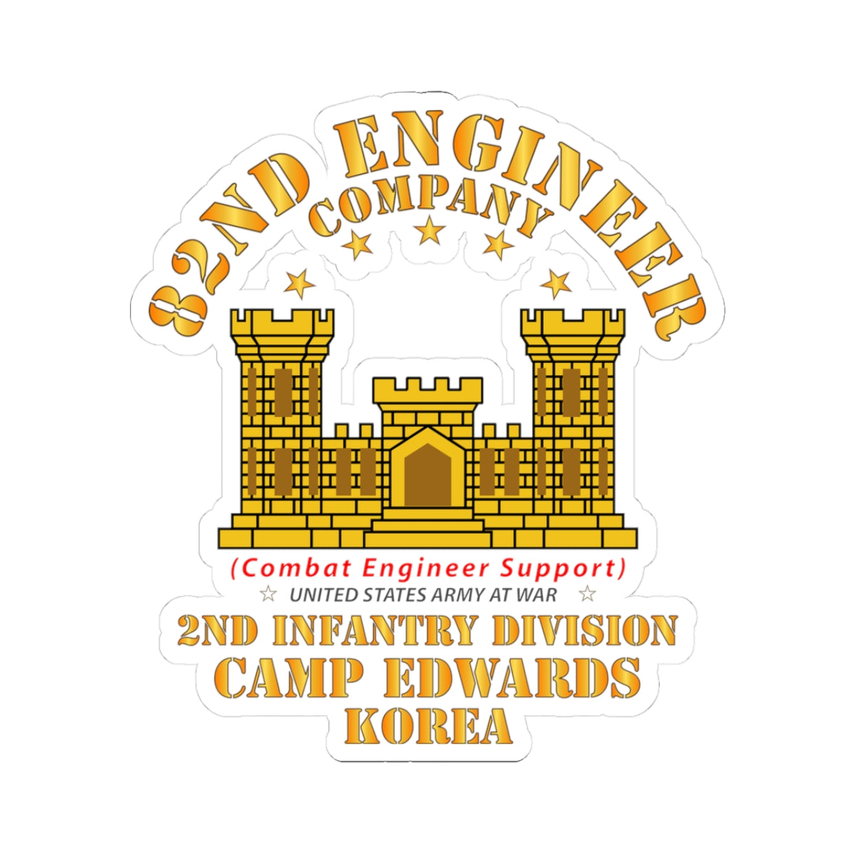 Kiss-Cut Stickers - 82nd Engineer Company - Camp Edwards - Korea