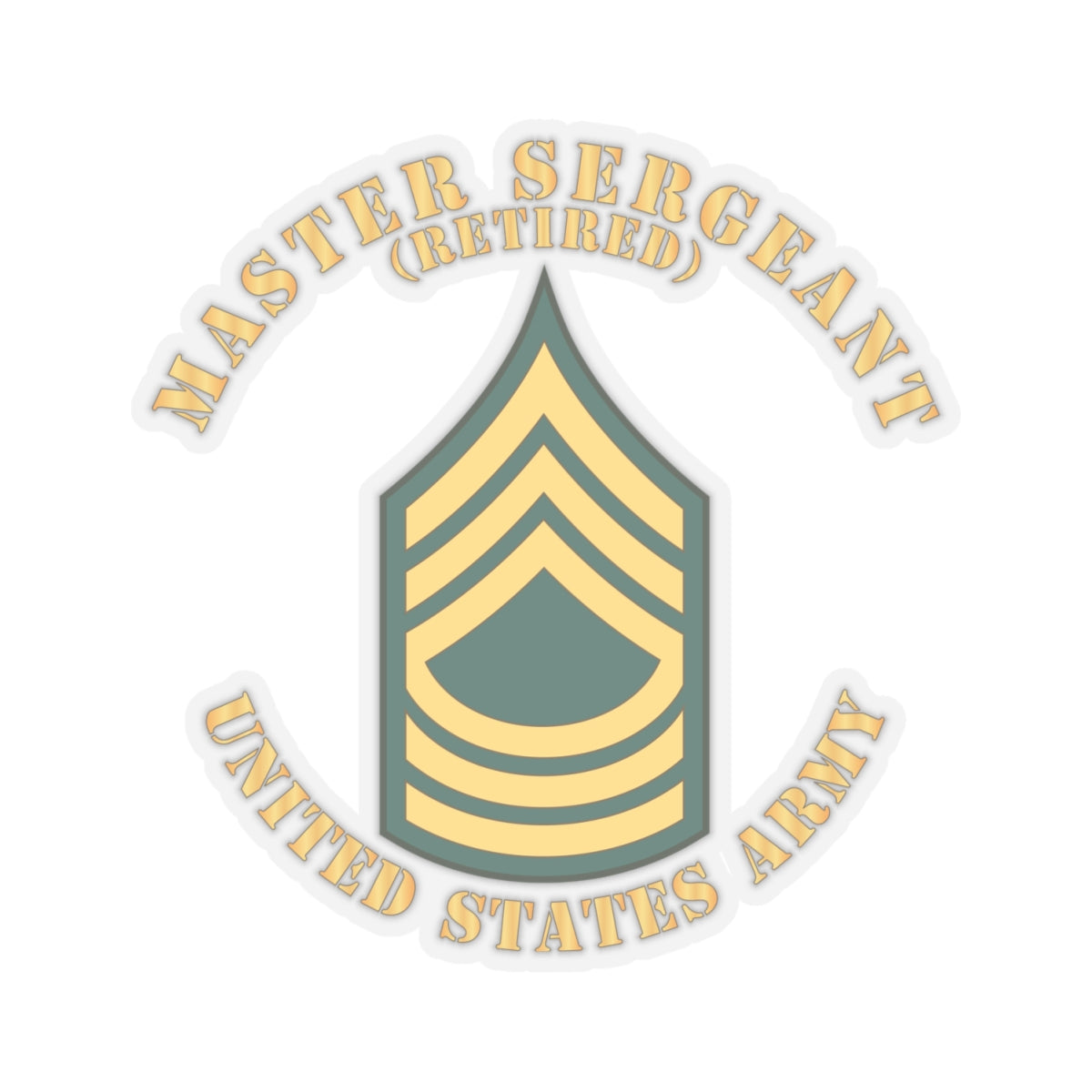 Kiss-Cut Stickers - Enlisted - MSG - Master Sergeant - Std - Retired