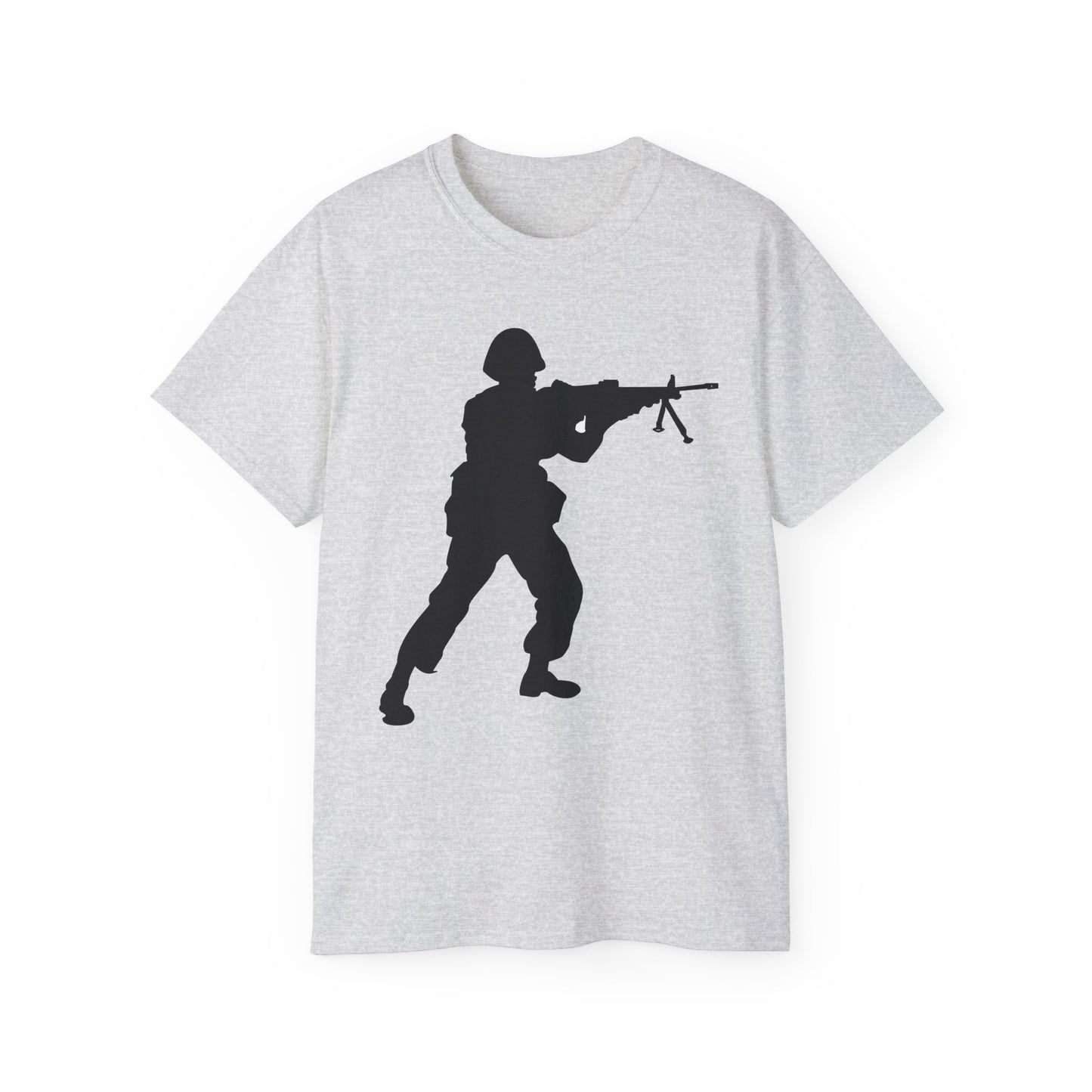 Unisex Ultra Cotton Tee - Army - Soldier - MG Assault - Silhouette X 300