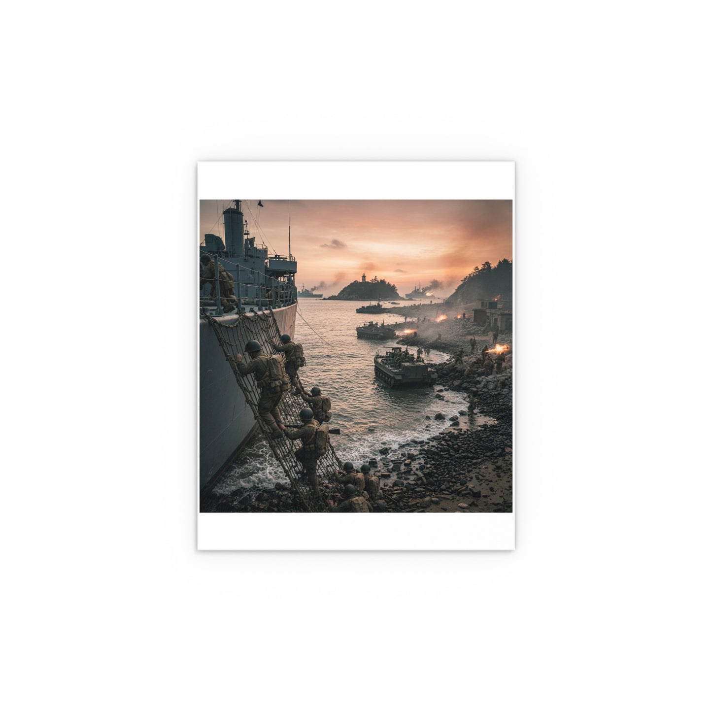 Indoor and Outdoor Silk Posters - Inchon Landing - Korean War