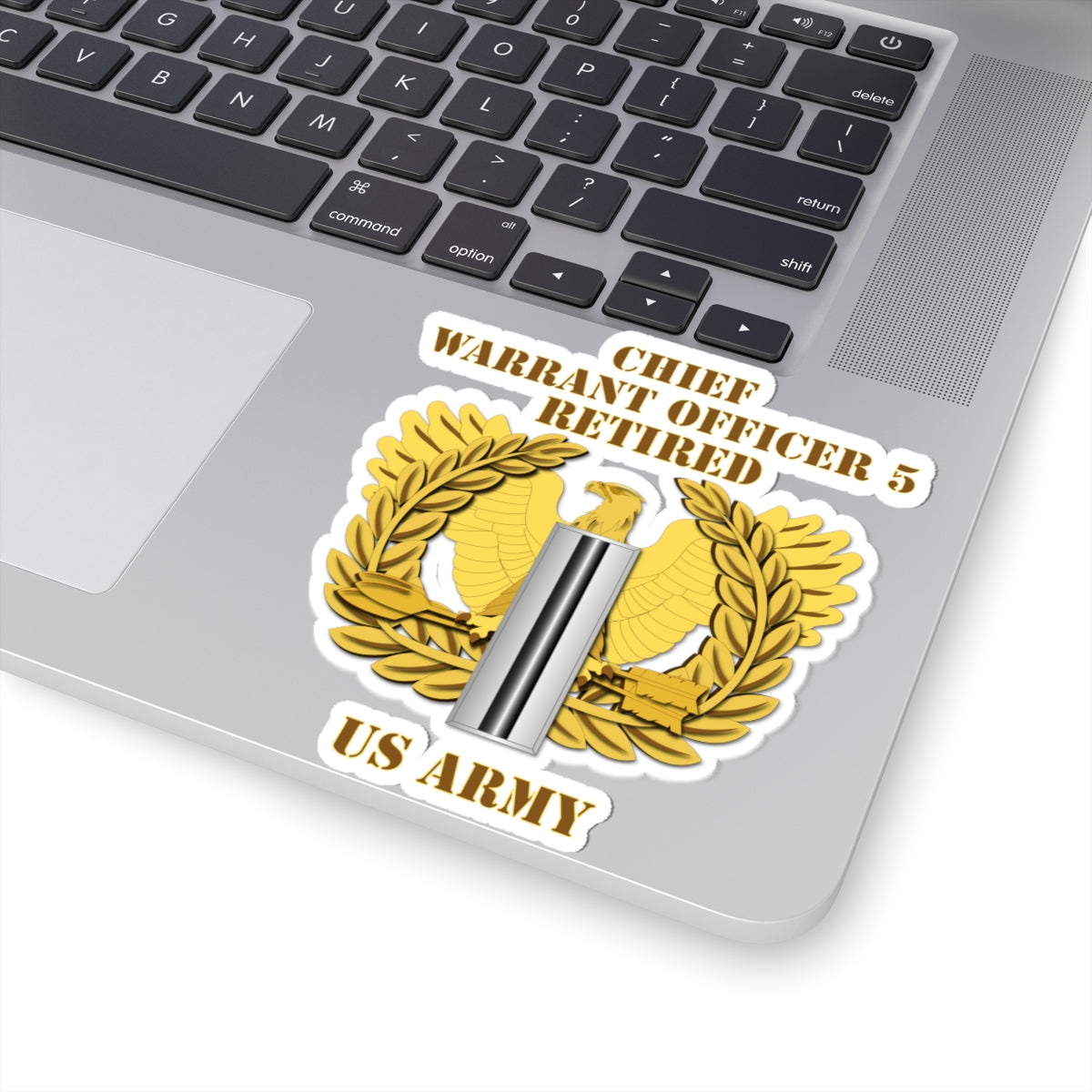 Kiss-Cut Stickers - Emblem - Warrant Officer 5 - CW5 w Eagle - Retired