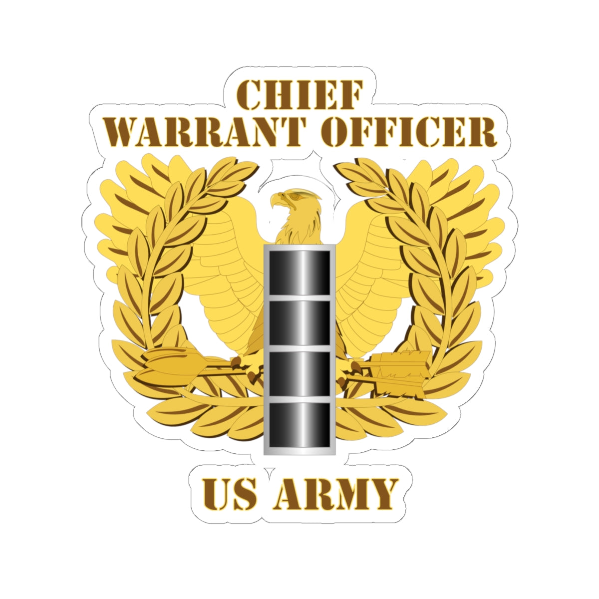 Kiss-Cut Stickers - Emblem - Warrant Officer - CW4 wo DS