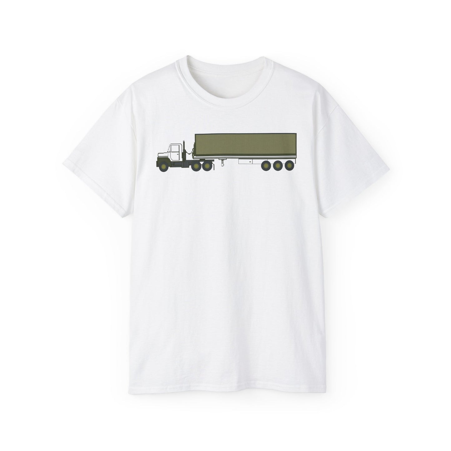 Unisex Ultra Cotton Tee - Vehicle - M915 Tractor with M872 - 40 Ft Container - Side X 300