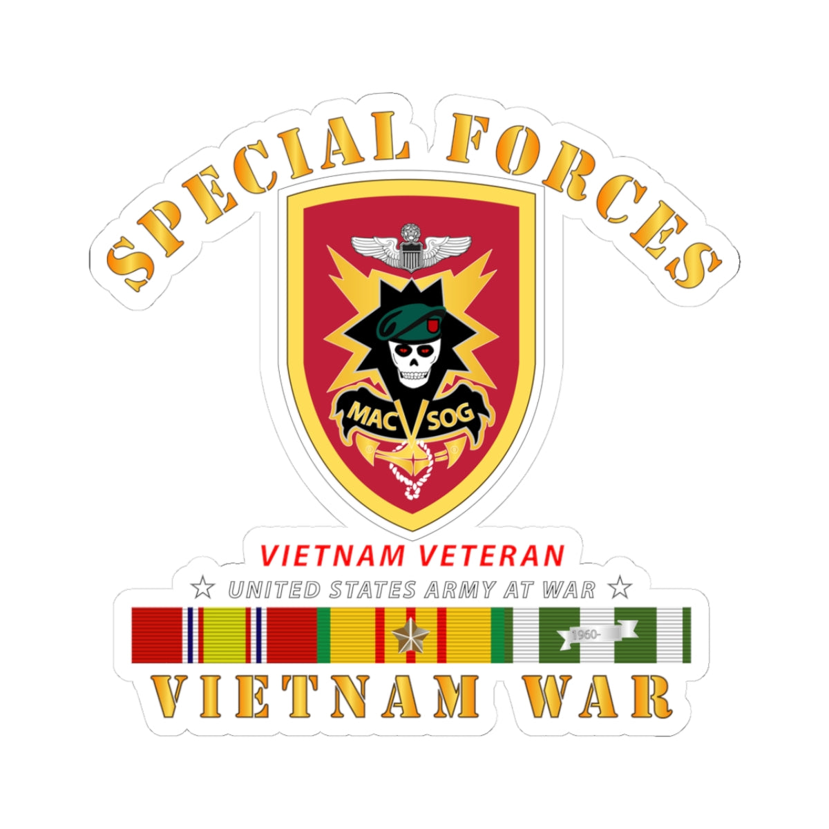 Kiss-Cut Stickers - Special Forces - MACV SOG VN SVC