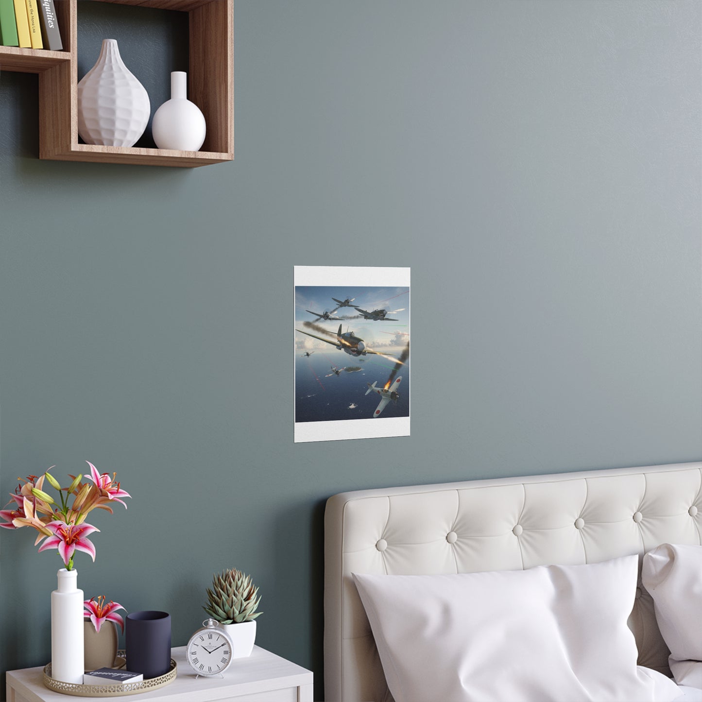 Indoor and Outdoor Silk Posters - Curtis P-40 Kittyhawk w Machine Guns Blazing