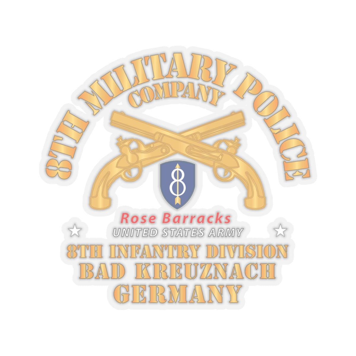 Kiss-Cut Stickers - 8th MP Company - 8th ID - Bad Kreuznach Germany