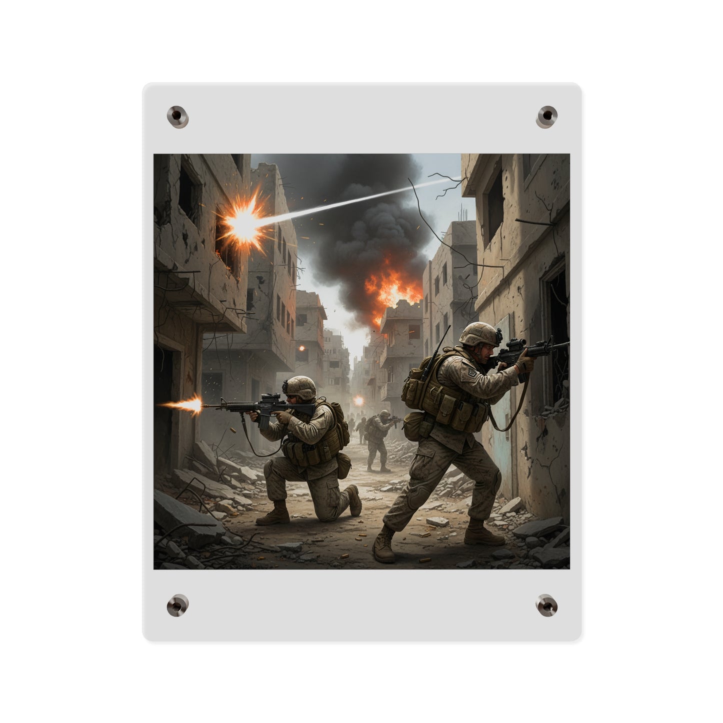Acrylic Wall Art Panel - Marines in  the 2nd Battle of Fallujah