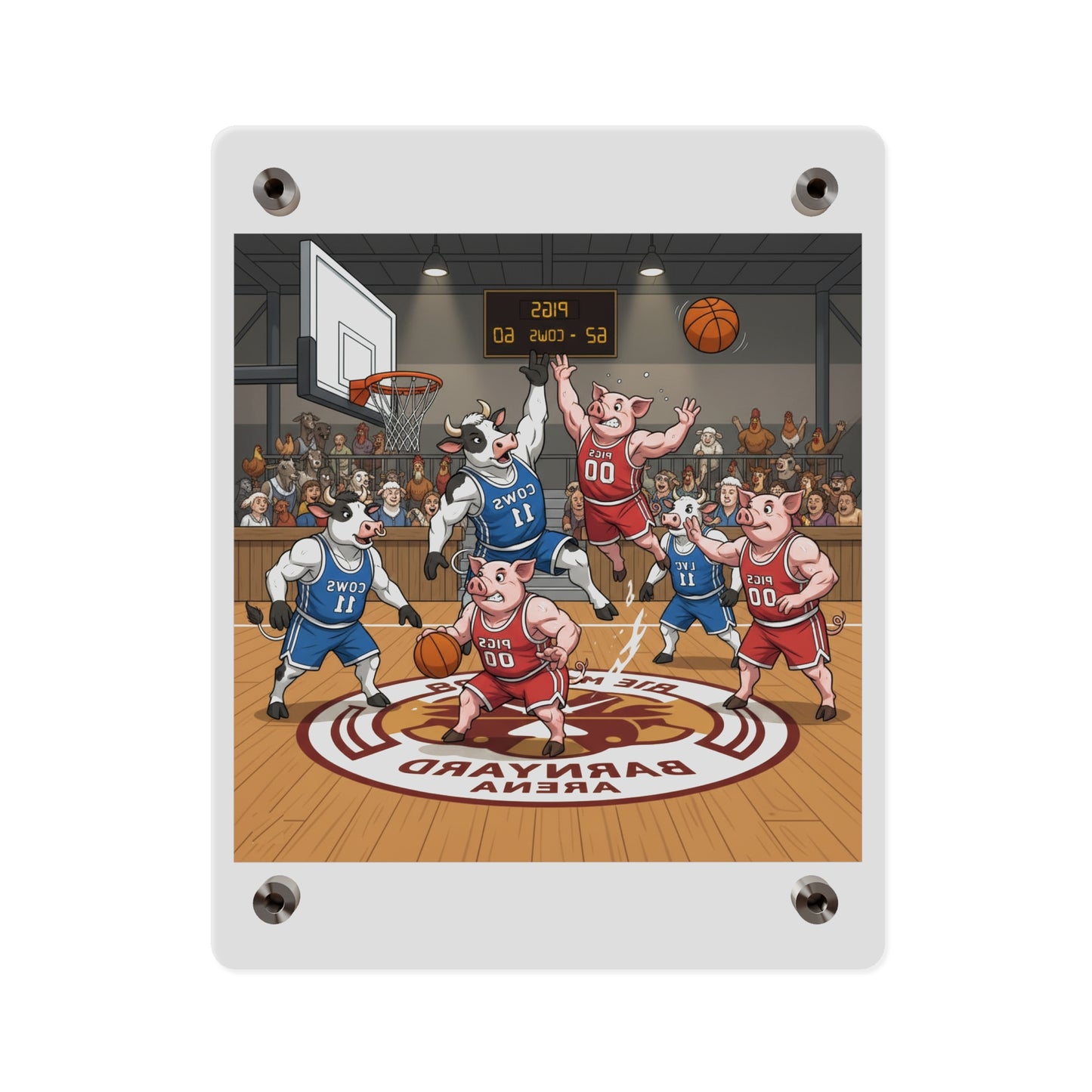 Acrylic Wall Art Panel - Pigs vs Cows