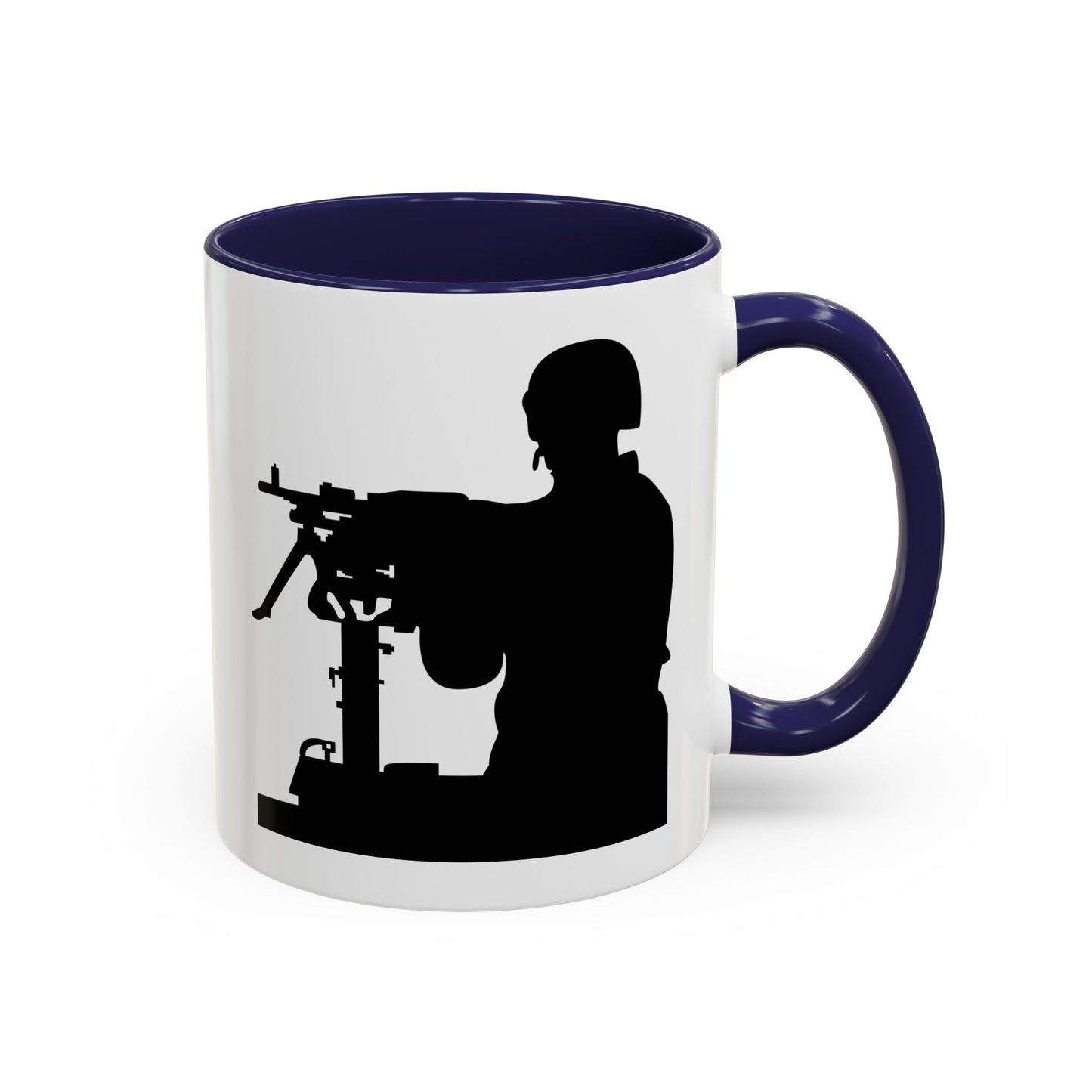 Accent Coffee Mug (11oz & 15oz) - Army - Soldier - MG Vehicle Mounted - Silhouette X 300