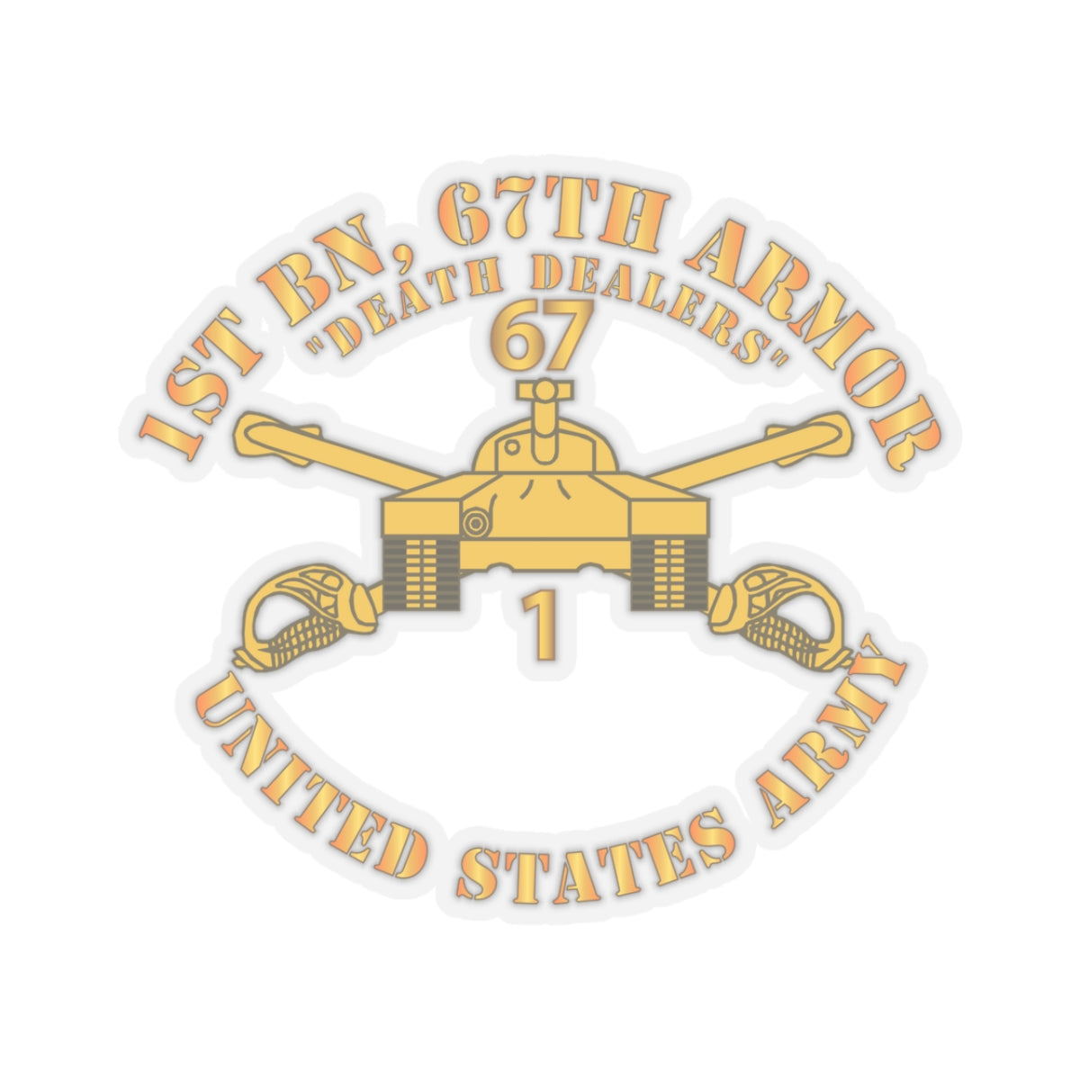 Kiss-Cut Stickers - 1st Bn 67th Armor - Armor Branch