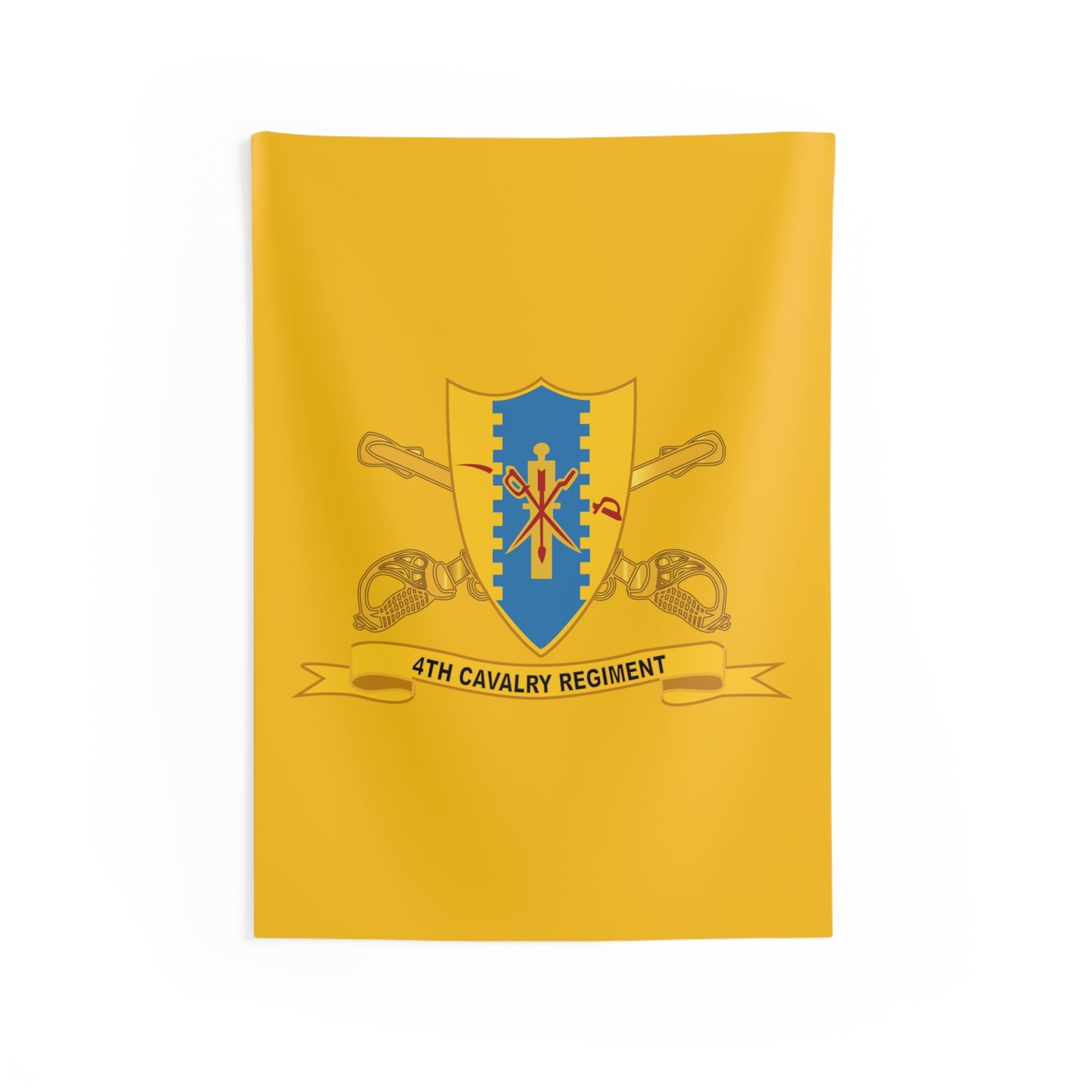 Indoor Wall Tapestry - Army - 4th Cavalry Regiment w Br - Ribbon