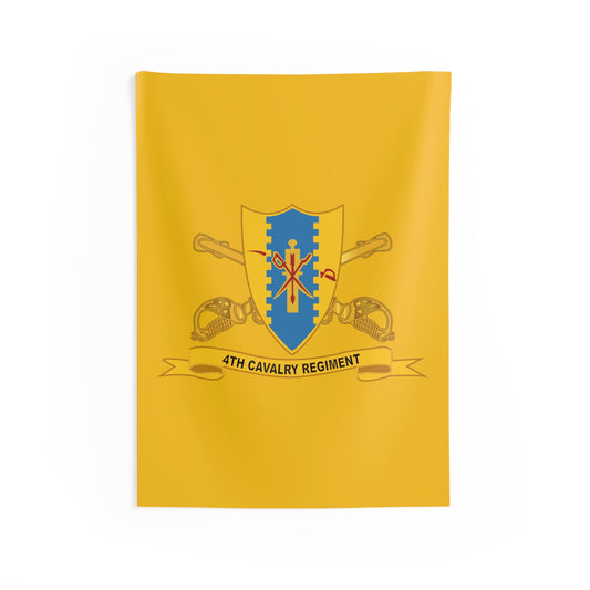 Indoor Wall Tapestry - Army - 4th Cavalry Regiment w Br - Ribbon