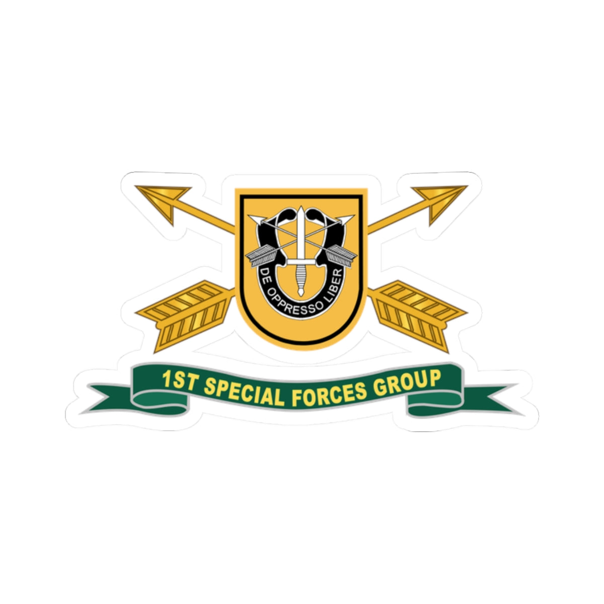 Kiss-Cut Stickers - 1st Special Forces Group - Flash w Br - Ribbon X 300