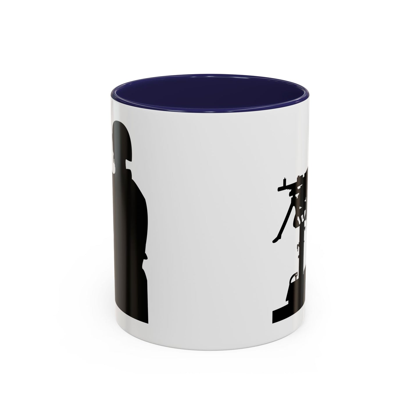 Accent Coffee Mug (11oz & 15oz) - Army - Soldier - MG Vehicle Mounted - Silhouette X 300