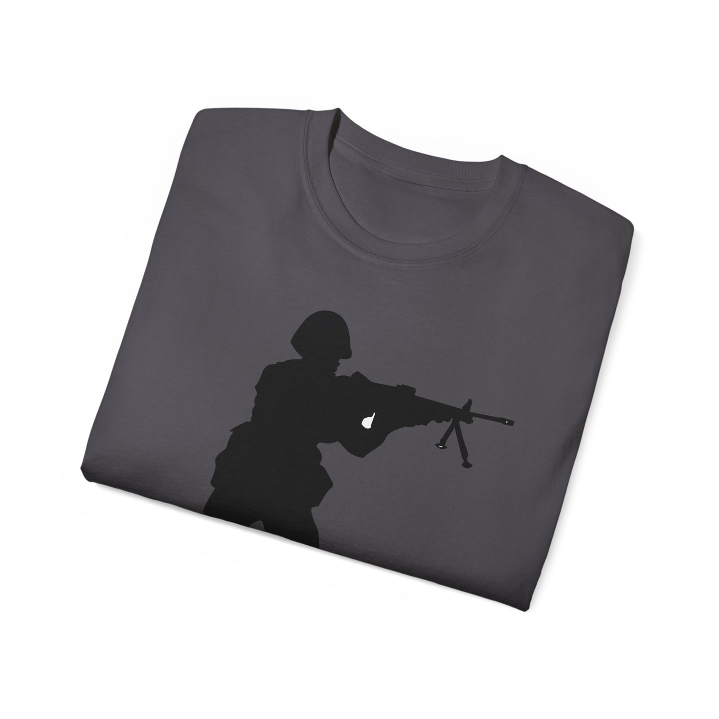 Unisex Ultra Cotton Tee - Army - Soldier - MG Assault - Silhouette X 300