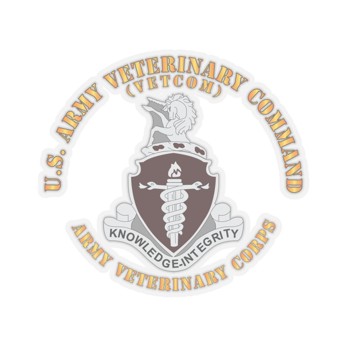 Kiss-Cut Stickers - US Veterinary Command - VETCOM - Veterinary Corps
