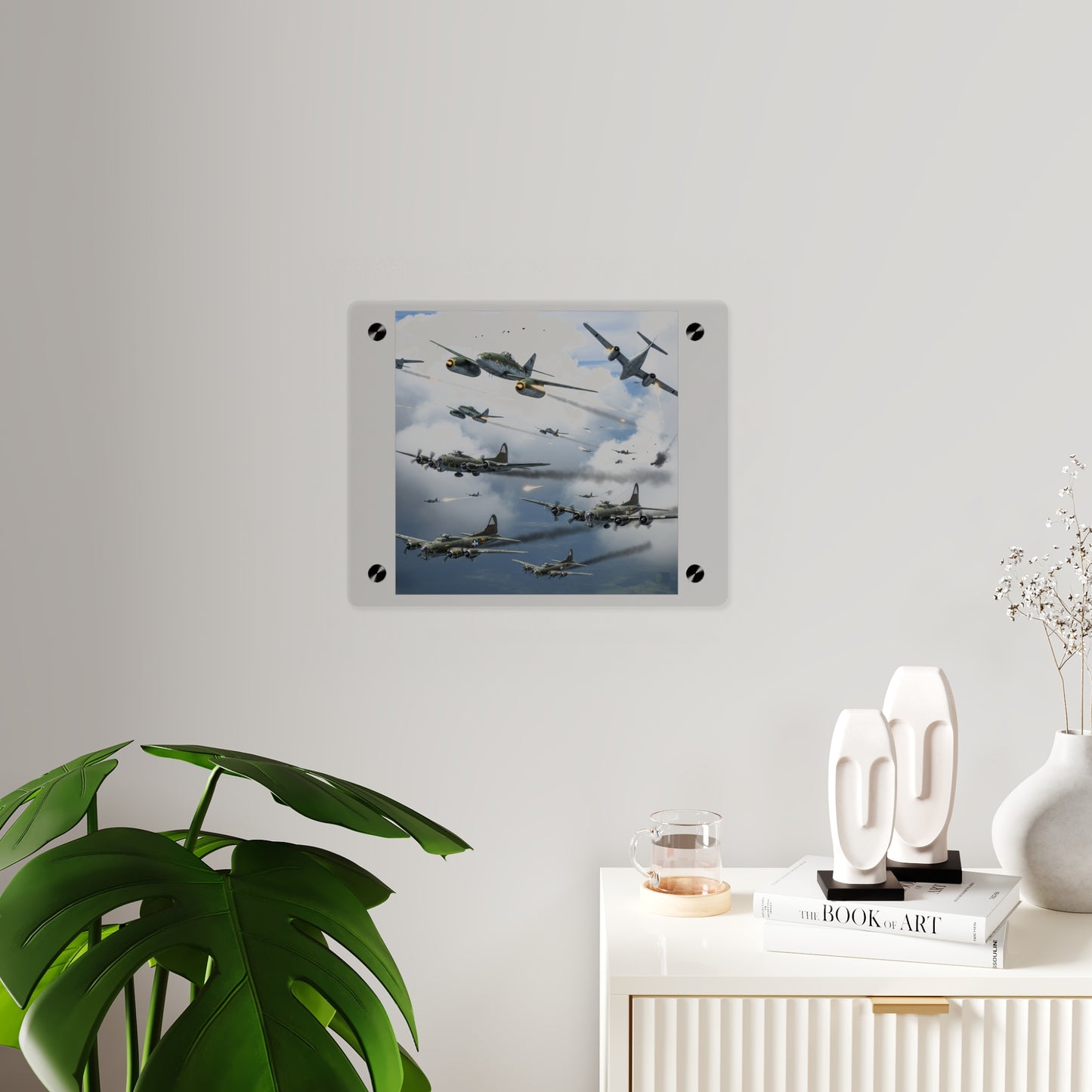 Acrylic Wall Art Panel - German jet fighters attacking US bombing formations