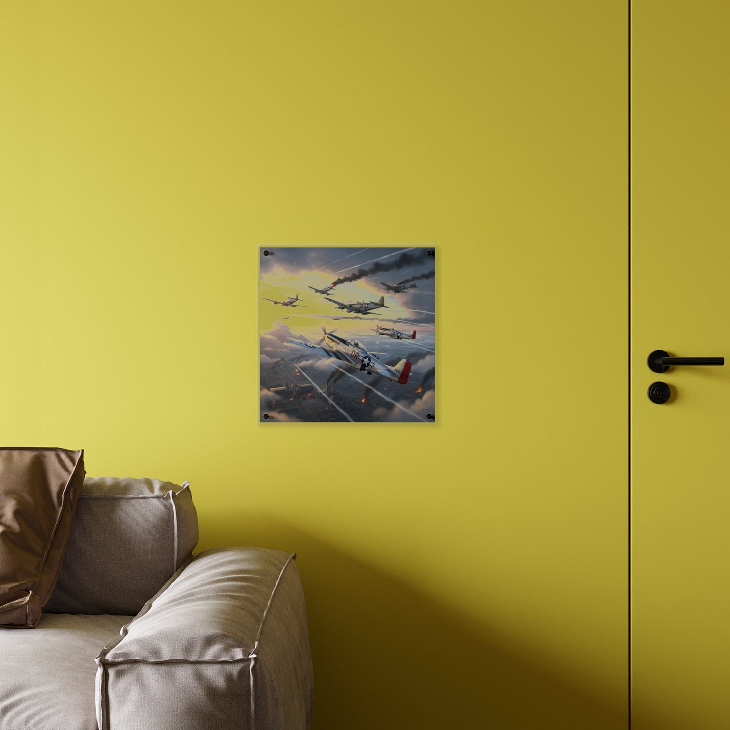 Acrylic Wall Art Panel - Red Tails in Action