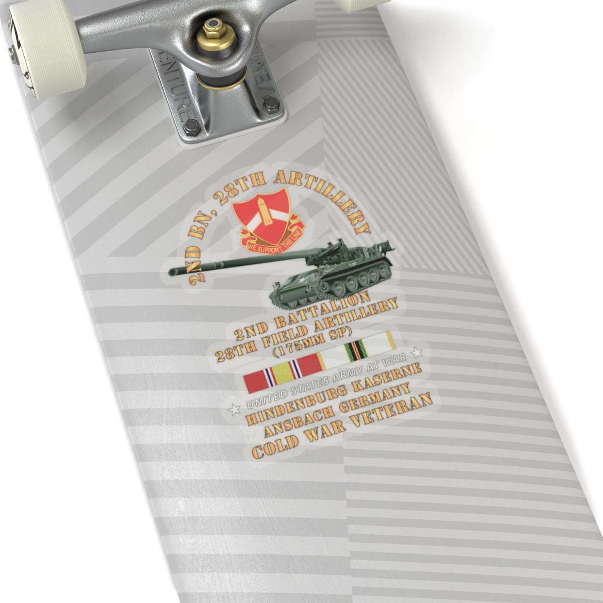 Kiss-Cut Stickers - 2nd Bn 28th Artillery - 175mm - Hindenburg Ansbach Germany w COLD SVC
