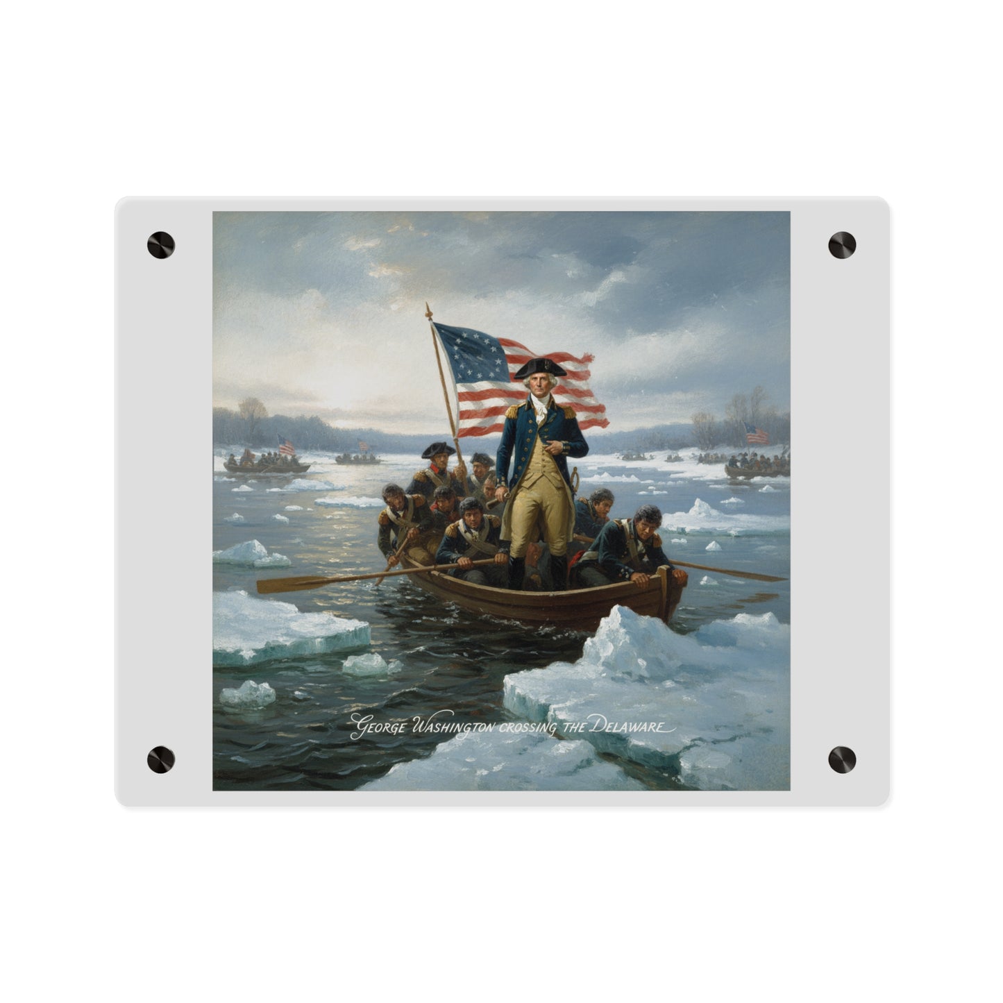 Acrylic Wall Art Panel - Washington Crossing the Delaware duing the Revolutionary War