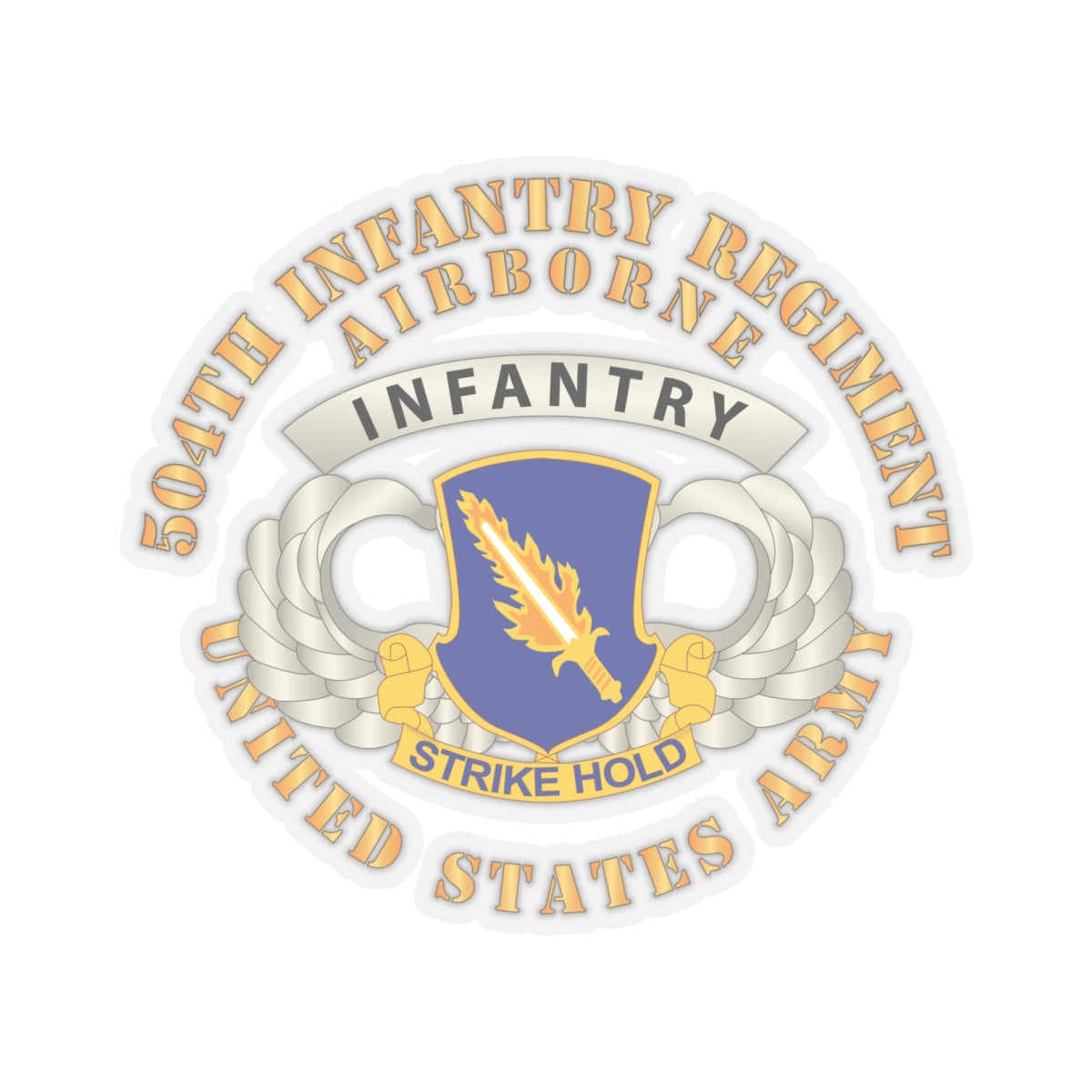 Kiss-Cut Stickers - Airborne Badge - 504th Infantry Regiment wo DS X 300